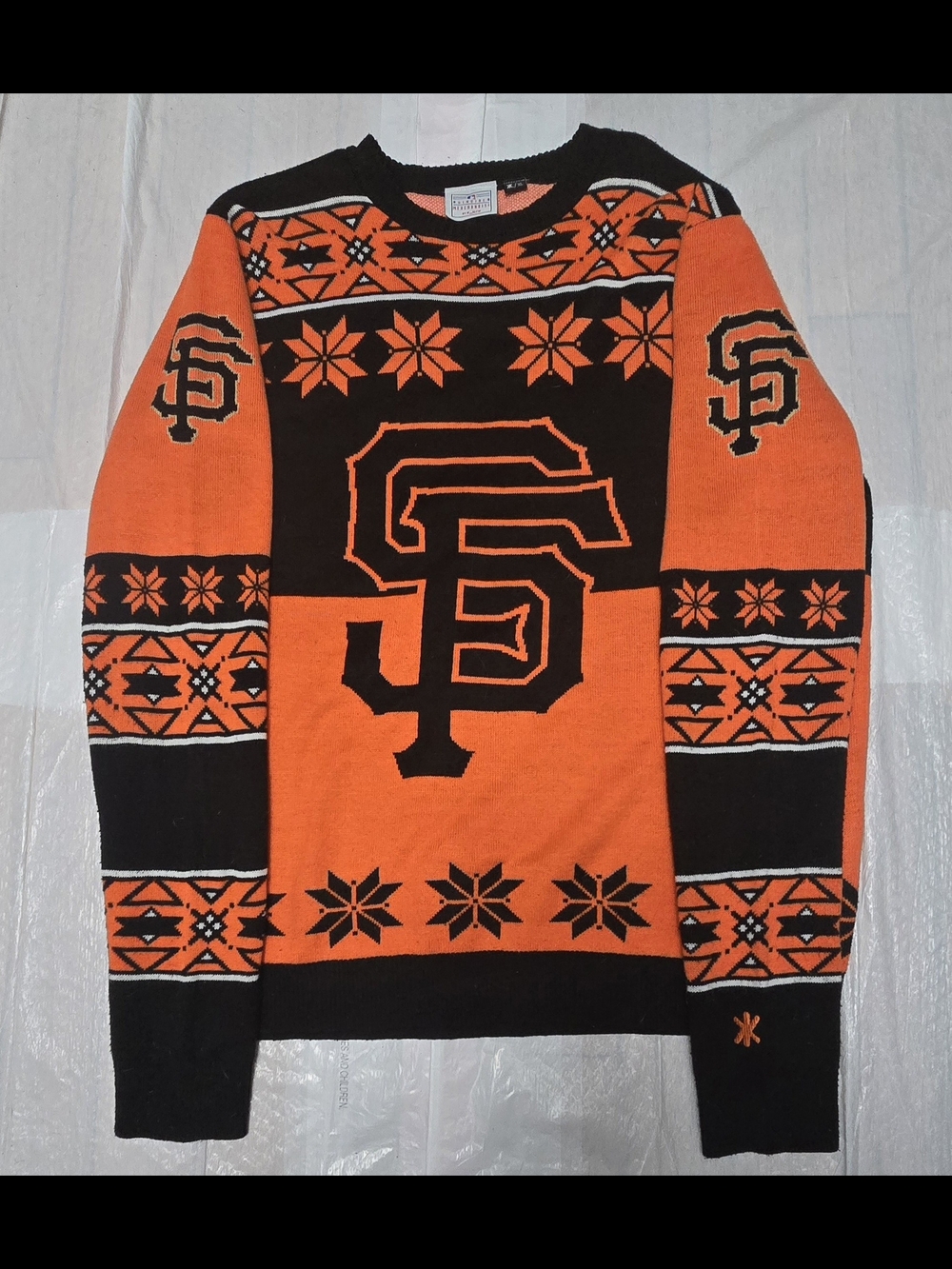 Genuine Merchandise San Francisco SF Orange and Black Crewneck Sweater